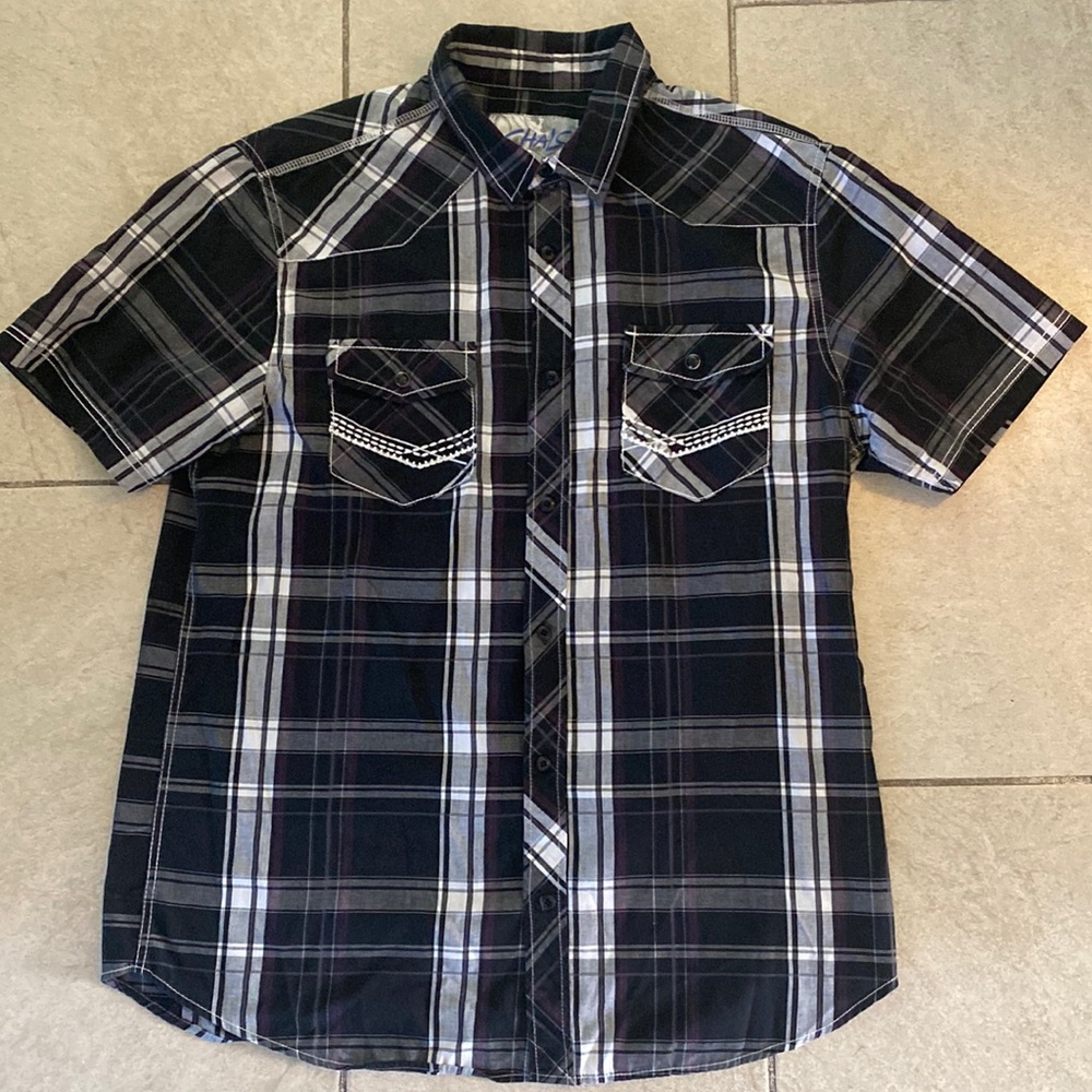 Chalc Mens Short Sleeve Shirt Size Large